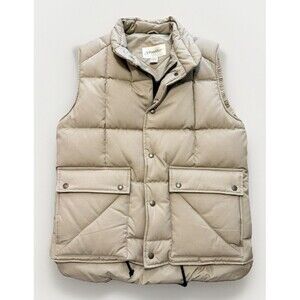 VTG St John's Bay Mens L Down/Waterfowl Puffer Snap Vest Brown Outerwear Outdoor